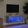 vidaXL TV Cabinet with LED Lights Grey Sonoma 80x30x30 cm