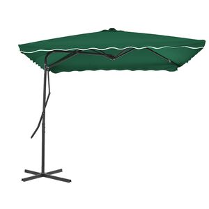 vidaXL Garden Parasol with Steel Pole 250x250 cm Green