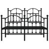 vidaXL Metal Bed Frame without Mattress with Footboard Black 120x190cm