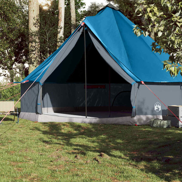 vidaXL Family Tent Tipi 10-Person Blue Waterproof