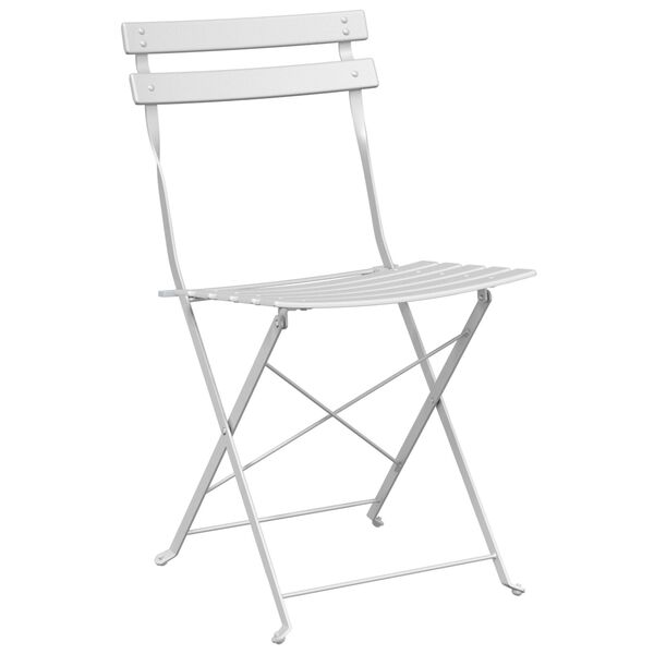 vidaXL Garden Folding Chair Folding 2 pcs White 42 x 46 x 82cm Steel