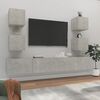 vidaXL 6 Piece TV Cabinet Set Concrete Grey Engineered Wood