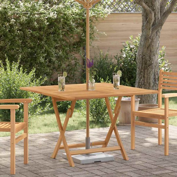 vidaXL Folding Garden Table 110x110x75 cm Solid Wood Teak