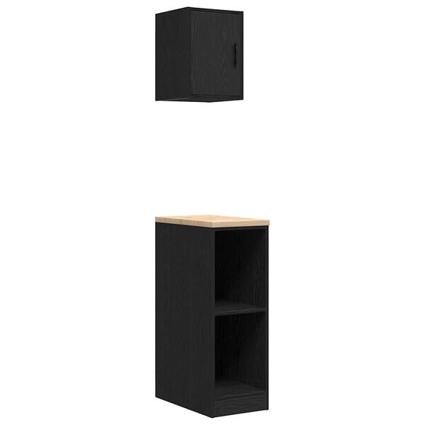 vidaXL Garage Cabinets 2 pcs Black Engineered Wood