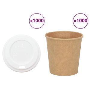 vidaXL Paper Coffee Cups with Lids 1000 pcs 4oz 100ml