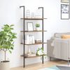 vidaXL 4-Tier Leaning Shelf Dark Brown and Black 64x35x152.5 cm