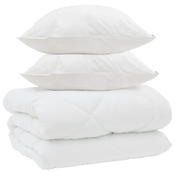 vidaXL Winter Duvet with Pillow 3 pcs White Microfiber