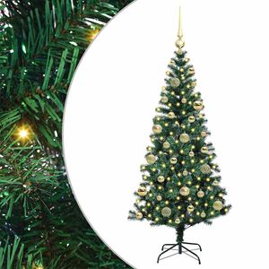 vidaXL Artificial Pre-lit Christmas Tree Green 120 cm PVC and Metal