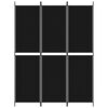 vidaXL 3-Panel Room Divider Black 150x200 cm Fabric