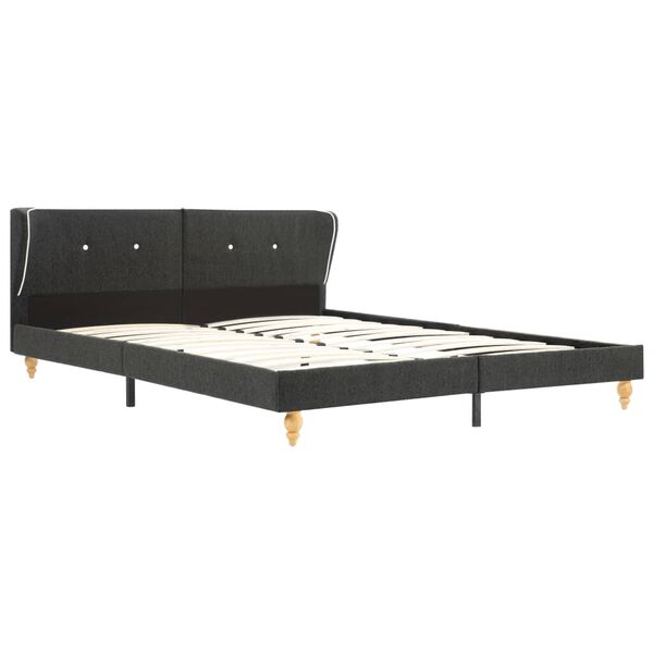 vidaXL Bed Frame without Mattress Dark Grey Burlap 150x200 cm King Size