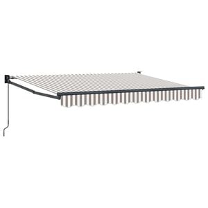 vidaXL Retractable Awning Light Grey and White 3.5 x 2.5 m