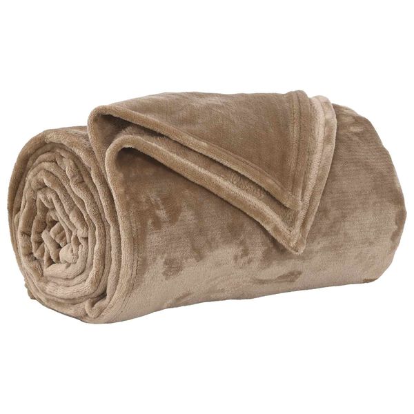 vidaXL Throw Blanket Camel 220 x 240 cm Fleece