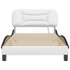 vidaXL Bed Frame with LED without Mattress "Hvar" White and Black 100x200 cm
