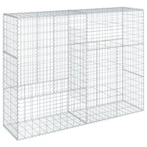 vidaXL Gabion Basket with Cover 200x50x150 cm Galvanised Iron