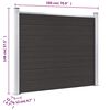 vidaXL Fence Panel WPC 180x146 cm Black