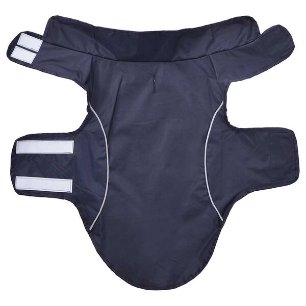 vidaXL Dog Raincoat with Reflective Strips Polyester Navy Blue S