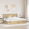 vidaXL Bed Frame with Headboard Sonoma 200 x 200 cm Solid Pine Wood