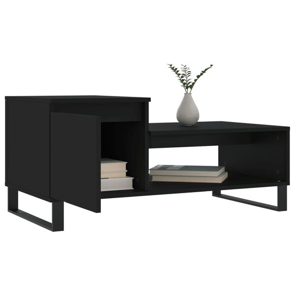 vidaXL Coffee Table Black 100x50x45 cm Engineered Wood