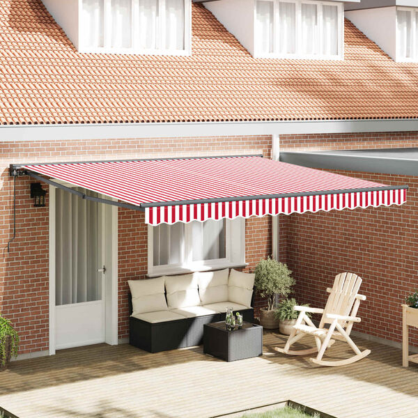 vidaXL Awning Frame Red and White 400 x 300 cm