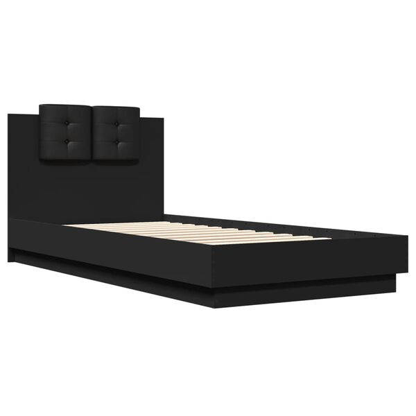 vidaXL Bed Frame with LED without Mattress Black 100x200 cm