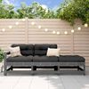vidaXL 3 Piece Garden Lounge Set with Cushions Grey Solid Wood