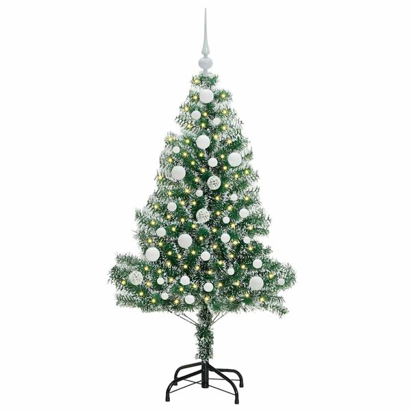 vidaXL Artificial Christmas Tree Snow Flocked with LED Light 120 cm