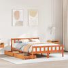 vidaXL Bed Frame without Mattress Wax Brown 150x200 cm King Size Solid Wood Pine