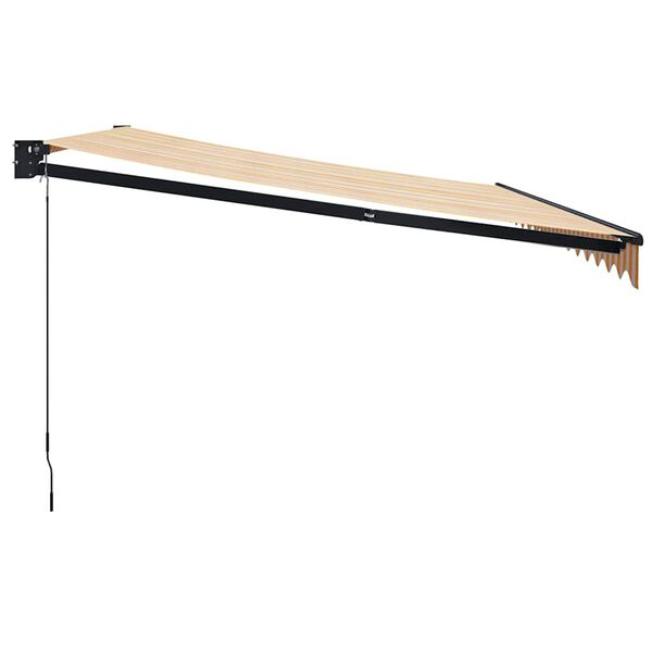 vidaXL Retractable Awning Yellow and White 4x3 m Fabric and Aluminium