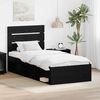 vidaXL Bed Frame with Headboard Black 100 x 200 cm Solid Pine Wood