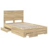 vidaXL Bed Frame with Drawer Sonoma Oak 135 x 190 cm Engineered Wood