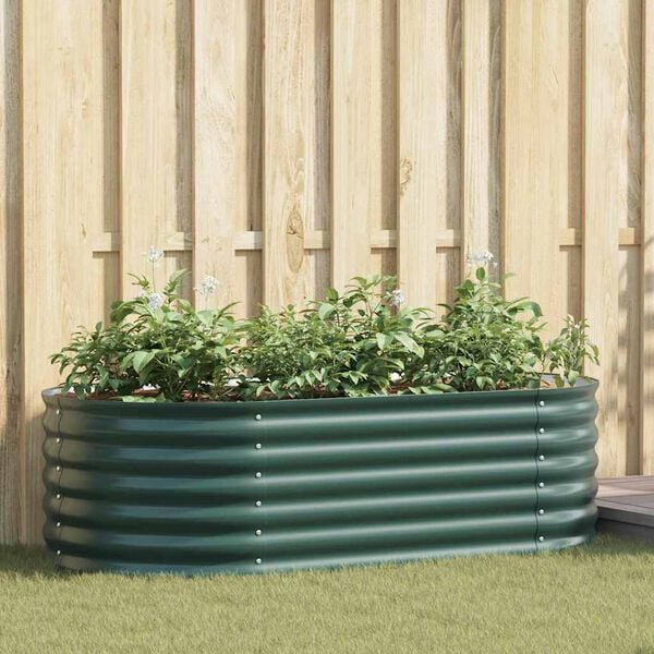 vidaXL Garden Raised Bed Green 160 x 80 x 44 cm Steel