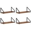 vidaXL Wall Shelves 4 pcs Old Wood 40 x 16 x 15.5 cm