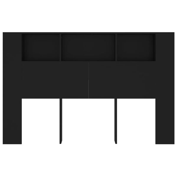 vidaXL Headboard Cabinet Black 160x18.5x104.5 cm