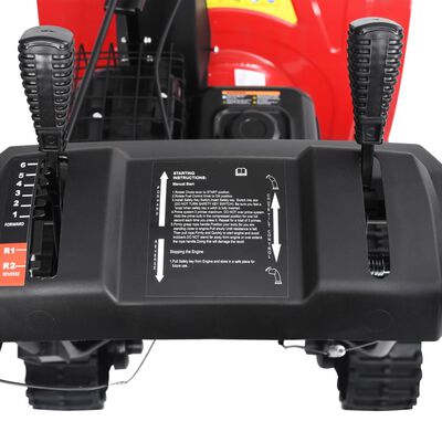 vidaXL Two-stage Snow Thrower Red and Black Plastic 196 cc 6.5 HP