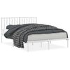 vidaXL Metal Bed Frame without Mattress with Headboard White 135x190cm