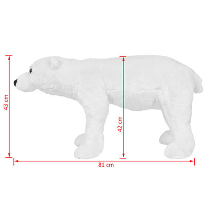 vidaXL Standing Plush Toy Polar Bear White XXL