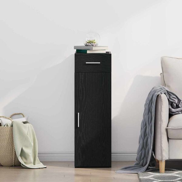 vidaXL Sideboard with Drawer Black Oak 30 x 42.5 x 93 cm