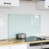vidaXL Kitchen Backsplash White 80 x 50 cm Tempered Glass