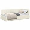 vidaXL Corner Bed Frame with Headboard Cream 100 cm x 200 cm Velvet