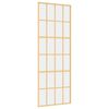 vidaXL Sliding Door Gold 76x205 cm Clear ESG Glass and Aluminium
