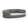 vidaXL Ergonomic Dog Bed Mattress 90x64 cm Linen Look Fleece Grey