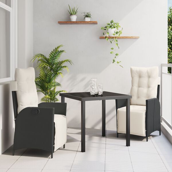 vidaXL Garden Dining Set with Cushion 5 pcs Light Grey Poly Rattan