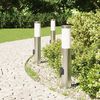 vidaXL Bollard Lights with Sensor&Outlet 3pcs 50 cm Stainless Steel IP44