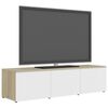 vidaXL TV Cabinet White and Sonoma Oak 120x34x30 cm Engineered Wood