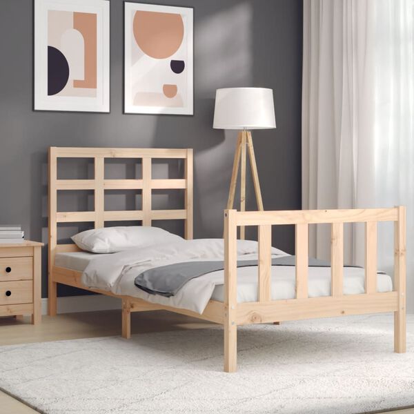 vidaXL Bed Frame without Mattress 90x200 cm Solid Wood Pine
