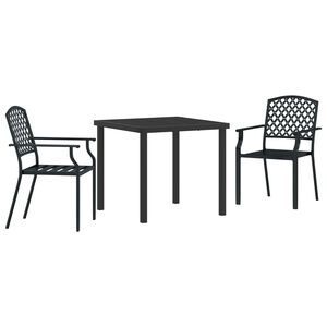 vidaXL Garden Dining Set 3 pcs Anthracite Powder-Coated Steel