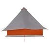 vidaXL Tipi Tent with Roof Grey and Orange 358 x 296 x 258 cm Taffeta