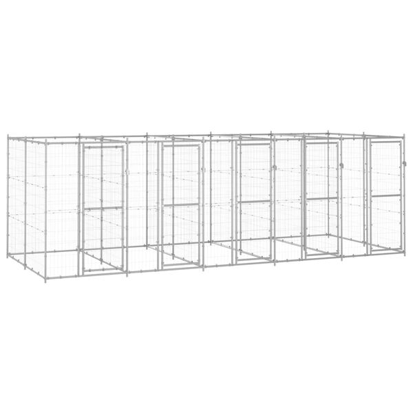 vidaXL Outdoor Dog Kennel Galvanised Steel 12.1 m&sup2;