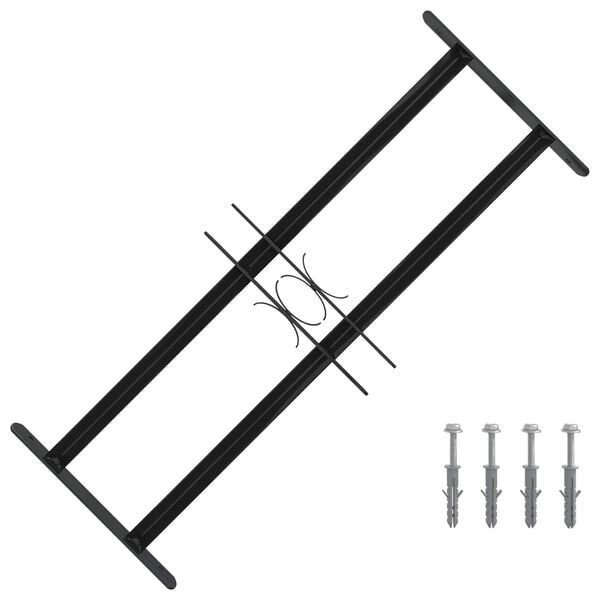 vidaXL Window Grille Black 76 x 30 cm Powder-Coated Steel