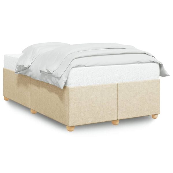 vidaXL Bed Frame without Mattress Cream 120x190 cm Small Double Fabric